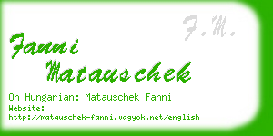 fanni matauschek business card